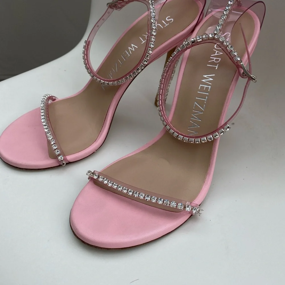 Stuart Weitzman women Nudistglam 100 Rose Pink Sandals size 7 party heels